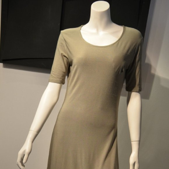 Serge Azar Moss Crepe Jersey Tee Shirt Dress - Picture 1 of 7